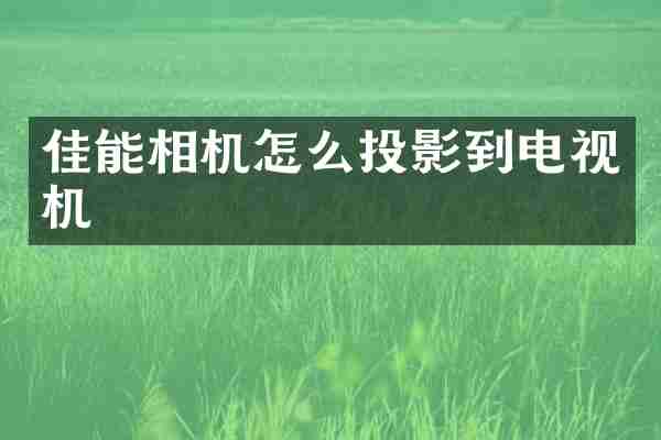 佳能相机怎么投影到电视机
