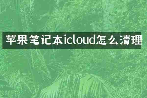 苹果笔记本icloud怎么清理