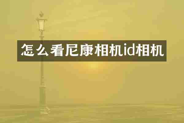 怎么看尼康相机id相机
