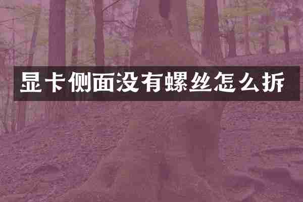 显卡侧面没有螺丝怎么拆