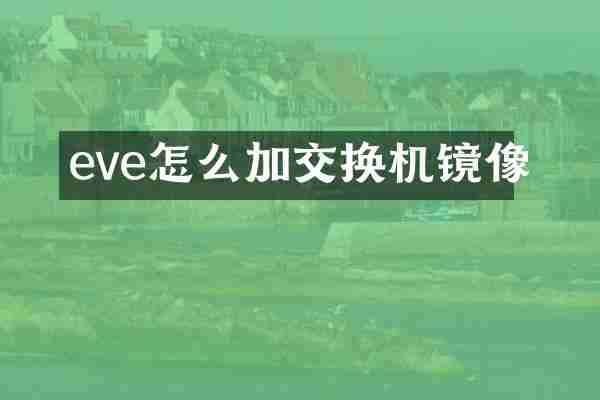 eve怎么加交换机镜像