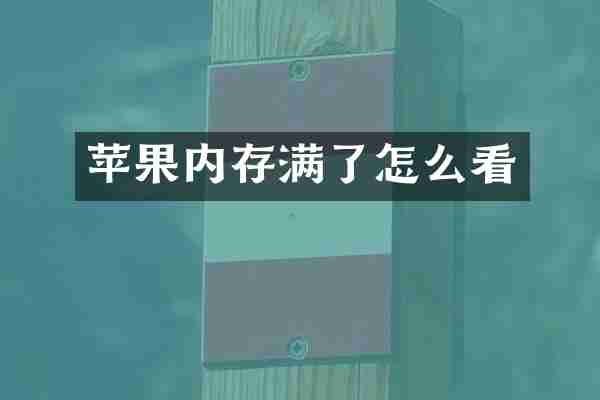 苹果内存满了怎么看