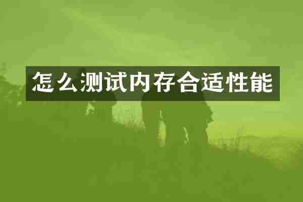 怎么测试内存合适性能