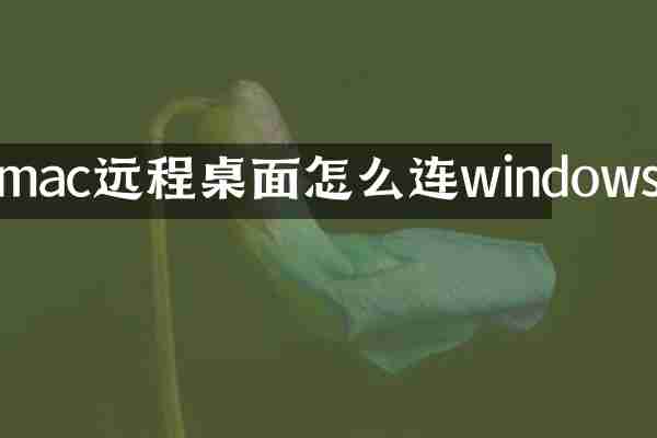 mac远程桌面怎么连windows