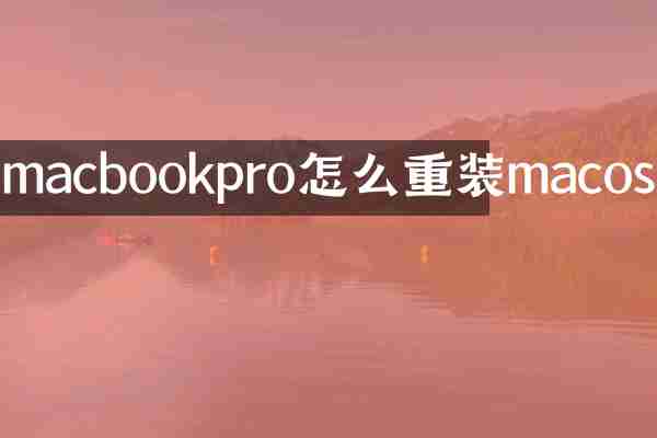 macbookpro怎么重装macos