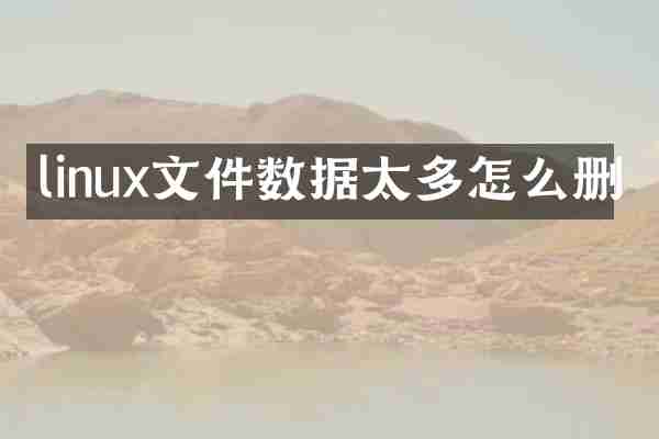 linux文件数据太多怎么删