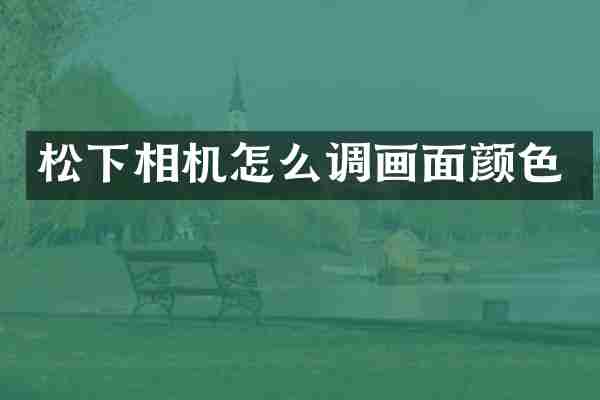 相机怎么调画面颜色