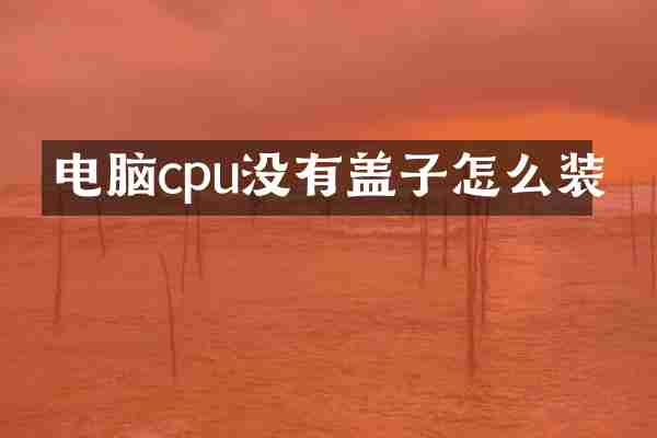 电脑cpu没有盖子怎么装