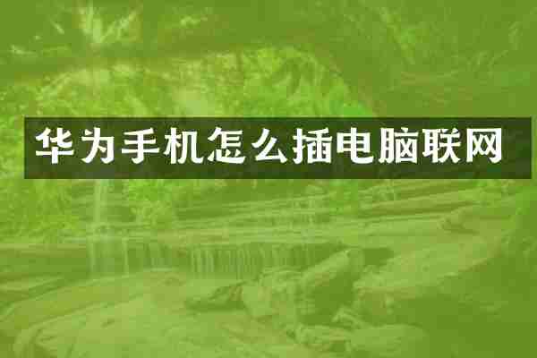 华为手机怎么插电脑联网