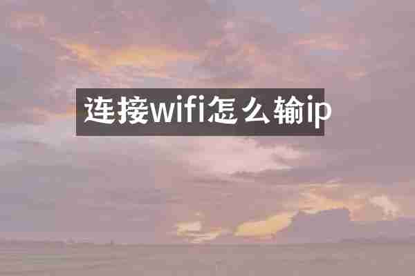 连接wifi怎么输ip