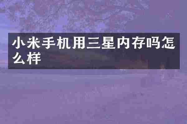 小米手机用三星内存吗怎么样