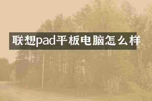 联想pad平板电脑怎么样