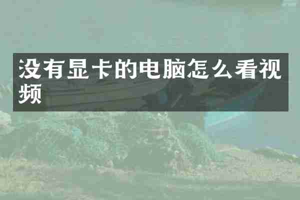 没有显卡的电脑怎么看视频
