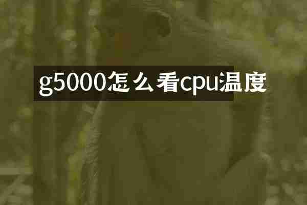 g5000怎么看cpu温度