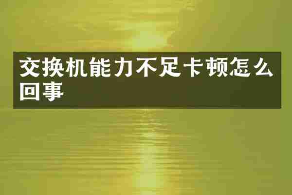 交换机能力不足卡顿怎么回事
