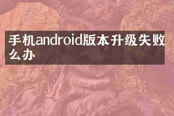 手机androi本升级失败怎么办