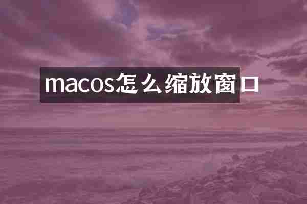 macos怎么缩放窗口