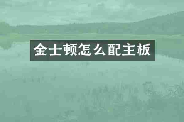 金士顿怎么配主板