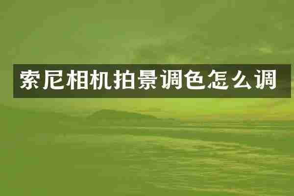 索尼相机拍景调色怎么调