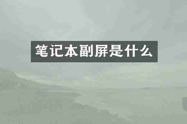 笔记本副屏是什么