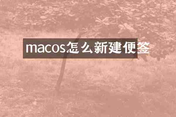 macos怎么新建便签