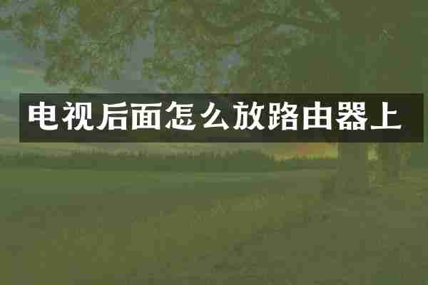 电视后面怎么放路由器上