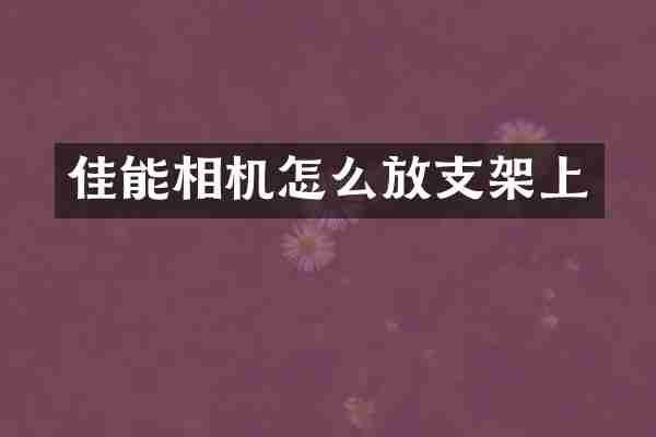 佳能相机怎么放支架上