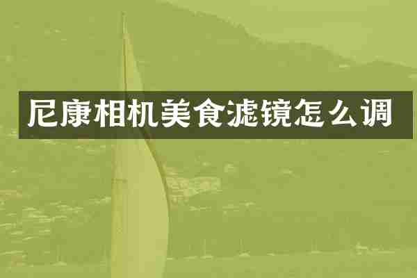 尼康相机美食滤镜怎么调