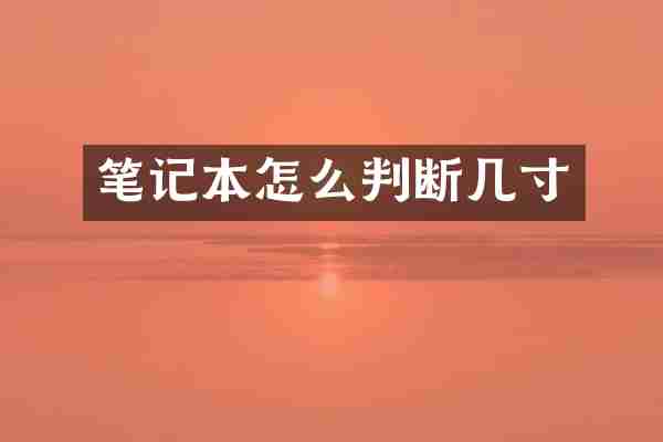 笔记本怎么判断几寸