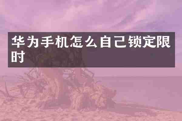 华为手机怎么自己锁定限时