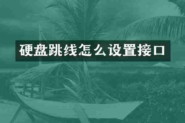 硬盘跳线怎么设置接口