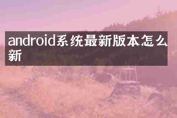 android系统最新版本怎么更新