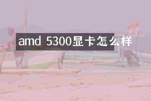 amd 5300显卡怎么样