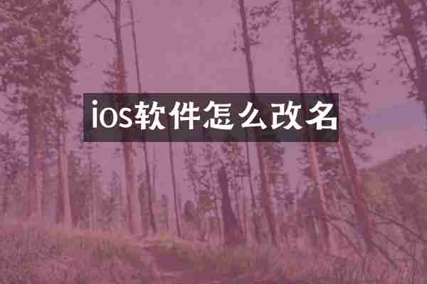 ios软件怎么改名