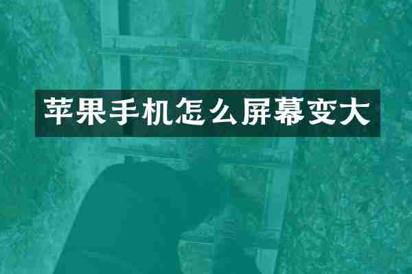 苹果手机怎么屏幕变大