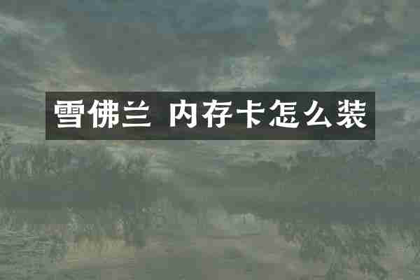 雪佛兰 内存卡怎么装