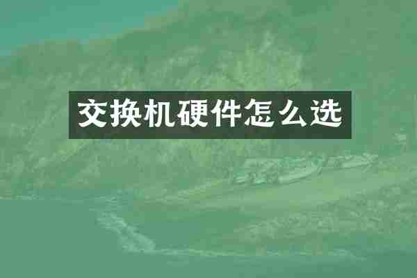 交换机硬件怎么选