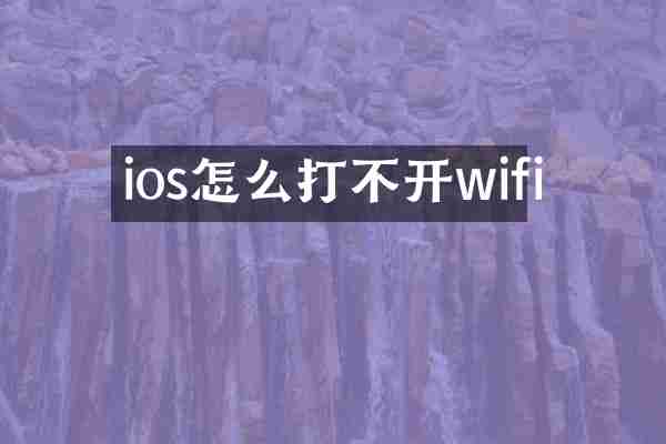 ios怎么打不开wifi
