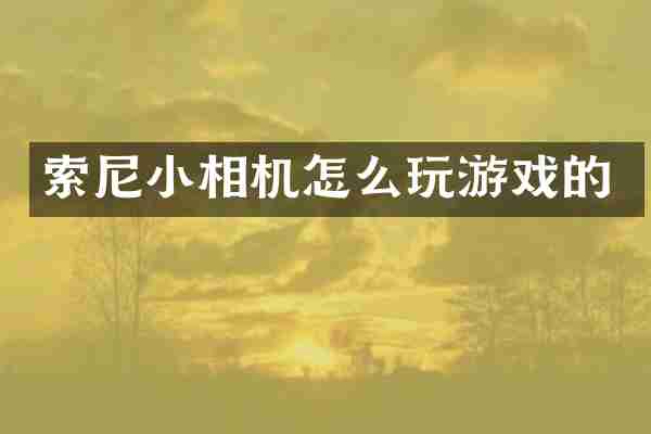 小相机怎么玩游戏的