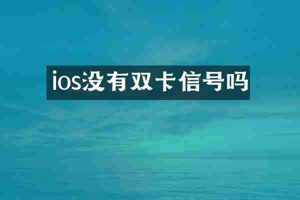 ios没有双卡信号吗