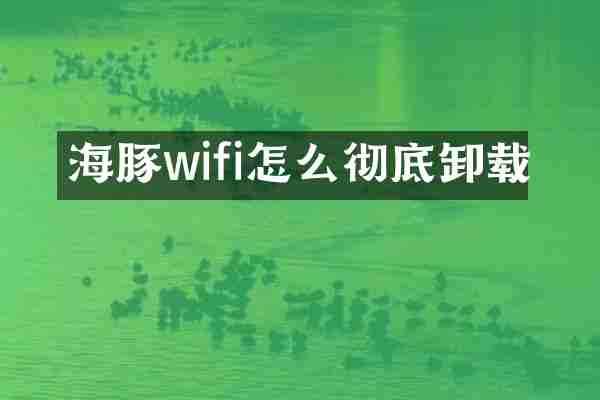 海豚wifi怎么彻底卸载