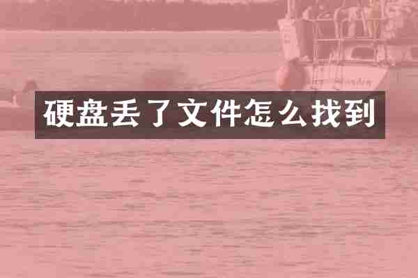 硬盘丢了文件怎么找到