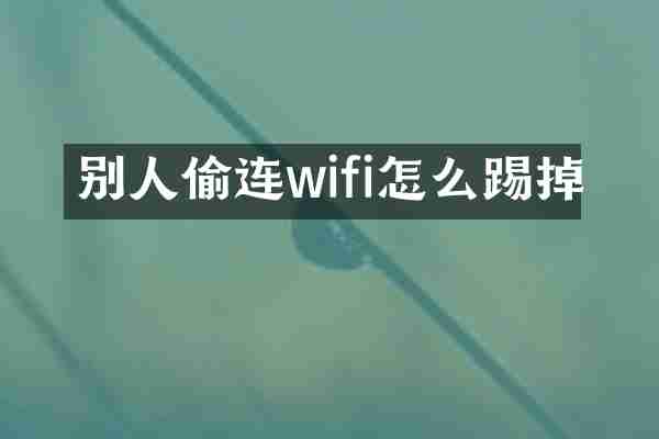 别人偷连wifi怎么踢掉