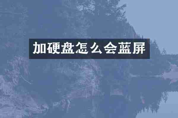 加硬盘怎么会蓝屏