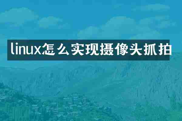 linux怎么实现摄像头抓拍