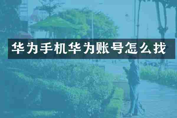 华为手机华为账号怎么找