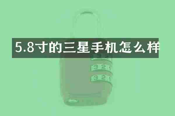 5.8寸的三星手机怎么样