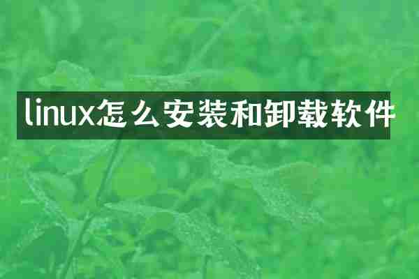 linux怎么安装和卸载软件