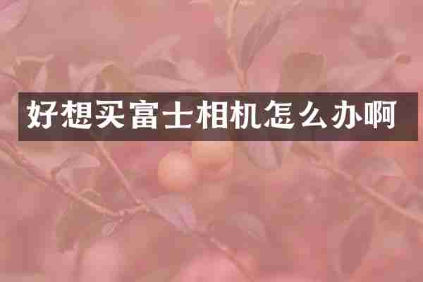 好想买富士相机怎么办啊