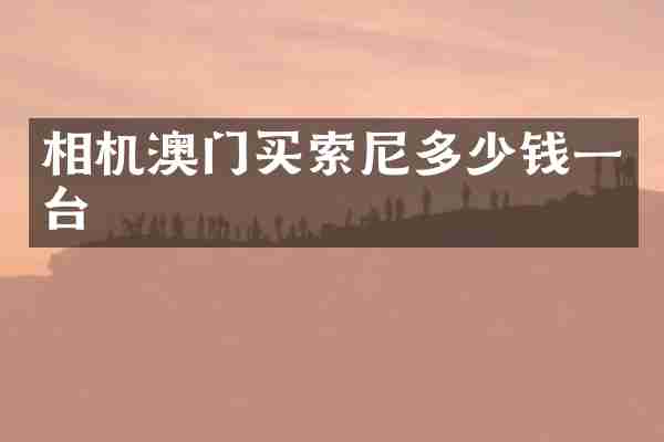 相机澳门买多少钱一台